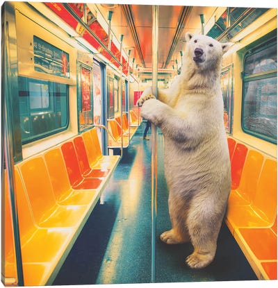 Polar Express Subway Canvas Art Print - Polar Bear Art