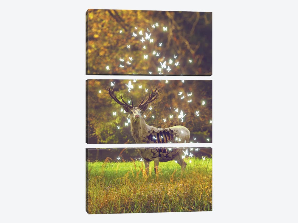 White Deer Light Within by Soaring Anchor Designs 3-piece Canvas Print