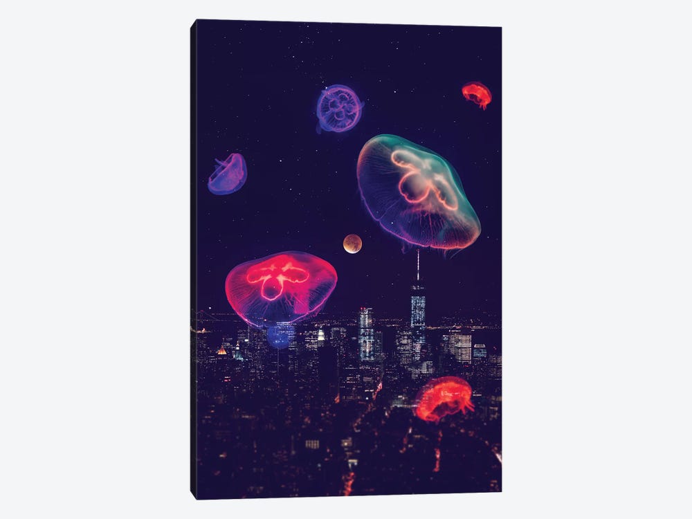 City Jellyfish Moon by Soaring Anchor Designs 1-piece Art Print