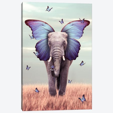 Elephant Blue Morpho Lenity Mint Canvas Print #SOA110} by Soaring Anchor Designs Canvas Art
