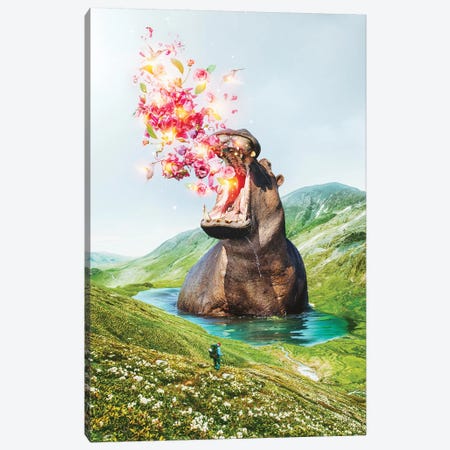 From Within Hippo Wading Canvas Print #SOA113} by Soaring Anchor Designs Canvas Art