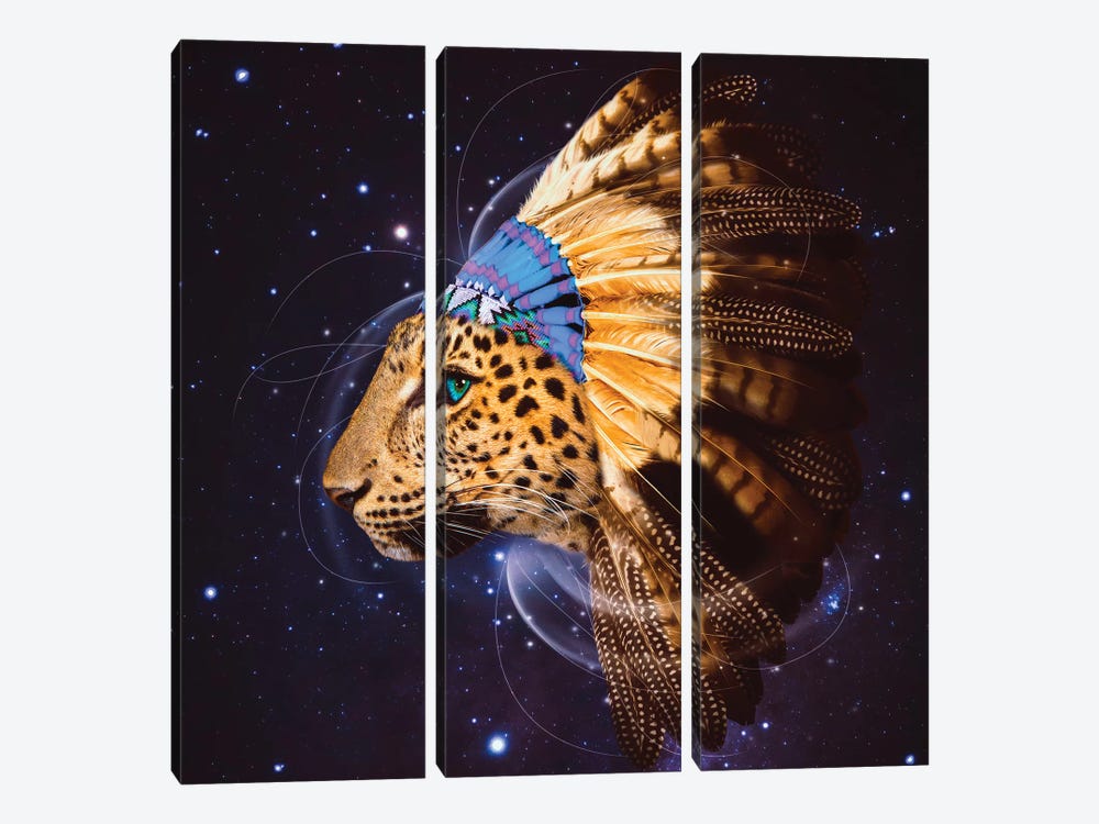Chief Leopard In Color by Soaring Anchor Designs 3-piece Canvas Art