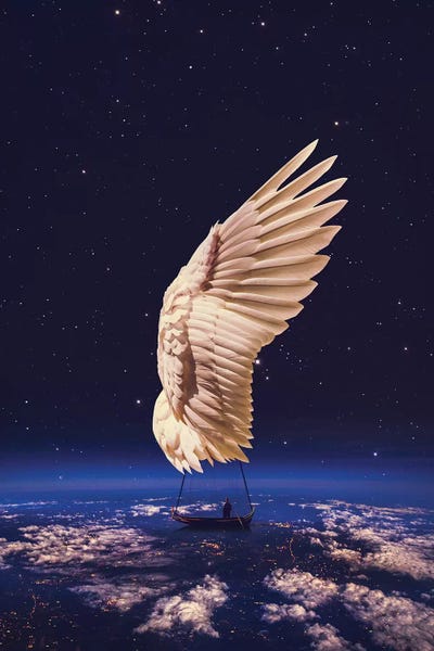 Imagination: Sail Away Angel Wing Blue by Soaring Anchor Designs