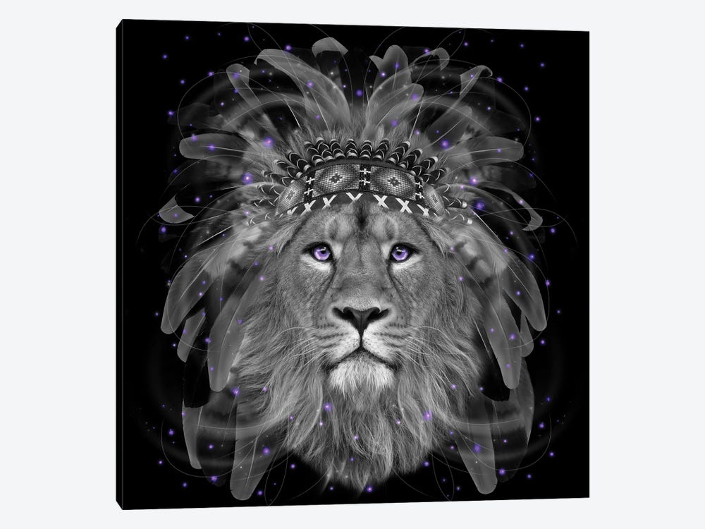 Chief Lion In Black & White by Soaring Anchor Designs 1-piece Art Print