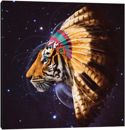 Chief Tiger In Color Canvas Art Print - Soaring Anchor Designs