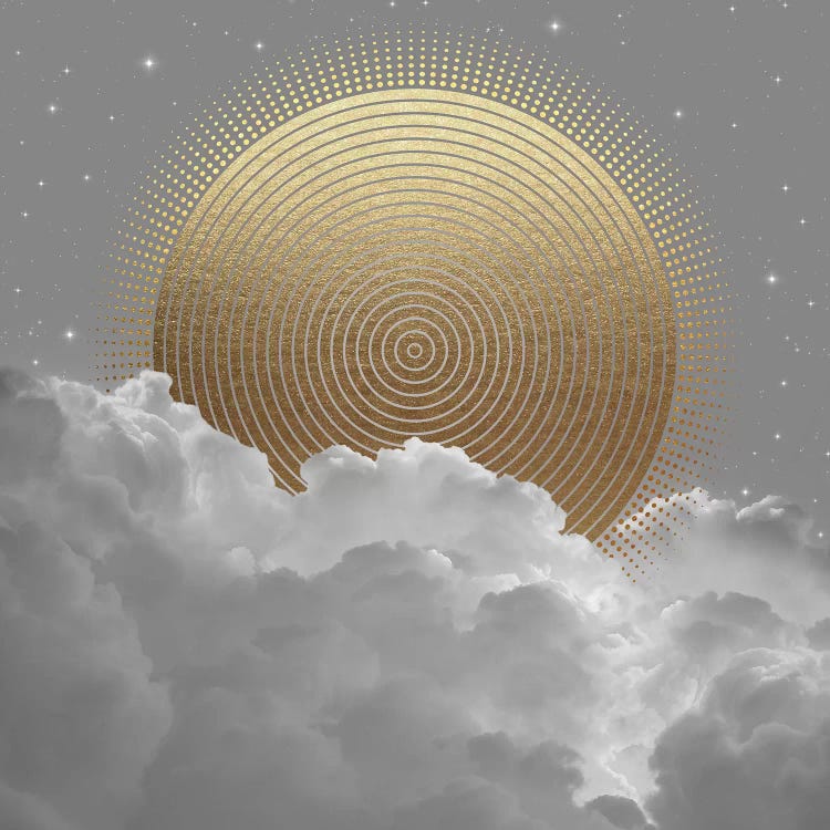 Clouds Abstract Gold Sun by Soaring Anchor Designs wall art