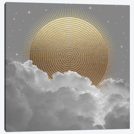 Clouds Abstract Gold Sun Canvas Print #SOA15} by Soaring Anchor Designs Canvas Artwork