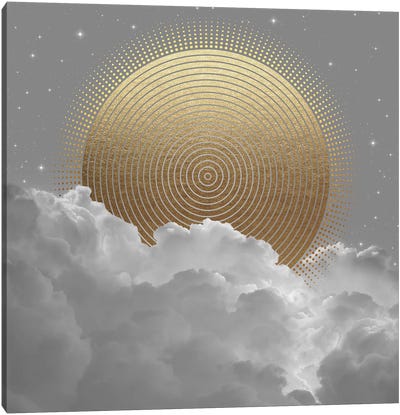 Clouds Abstract Gold Sun Canvas Art Print - Soaring Anchor Designs