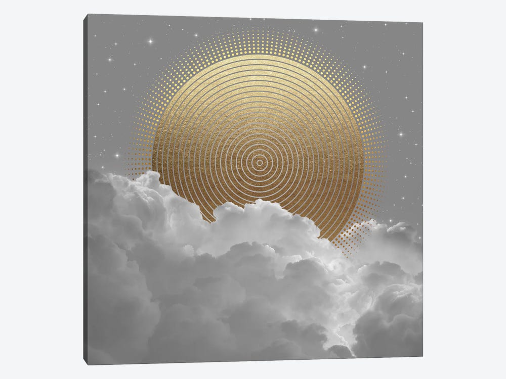 Clouds Abstract Gold Sun by Soaring Anchor Designs 1-piece Canvas Wall Art