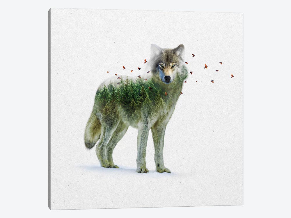 Double Exposure - Wolf by Soaring Anchor Designs 1-piece Canvas Wall Art