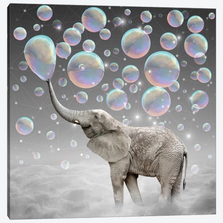 Dream Makers - Elephant Bubbles Canvas Print #SOA23} by Soaring Anchor Designs Canvas Wall Art