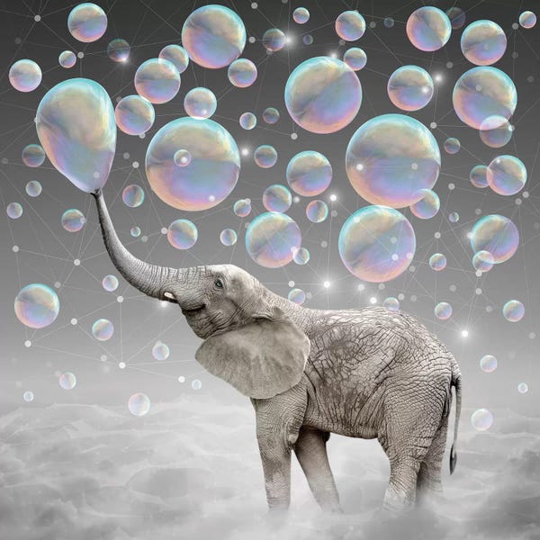Kids Inspirational Art: Dream Makers - Elephant Bubbles by Soaring Anchor Designs