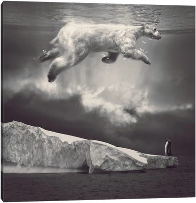 Fernweh - Polar Bear Sky  Canvas Art Print - Soaring Anchor Designs