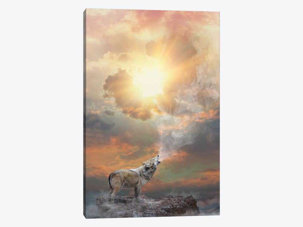 Lone Wolf Howl - Day by Soaring Anchor Designs 1-piece Canvas Art