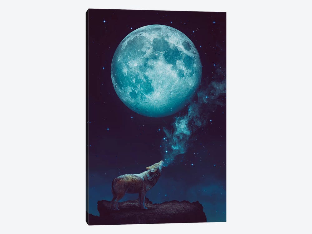 Lone Wolf Howl - Night by Soaring Anchor Designs 1-piece Art Print