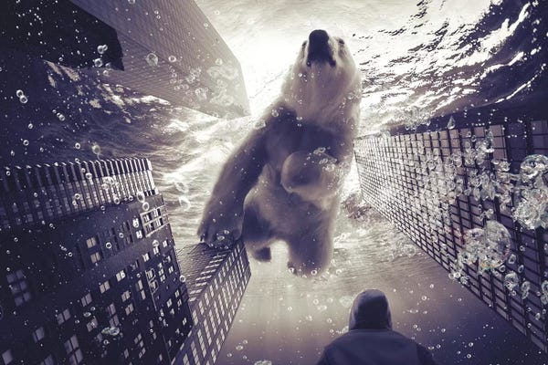 Inspirational Office: Oneiric - Polar Bear With Man by Soaring Anchor Designs