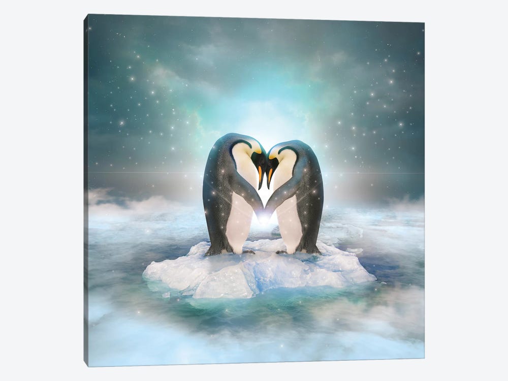 Penguin Couple 1-piece Canvas Art Print