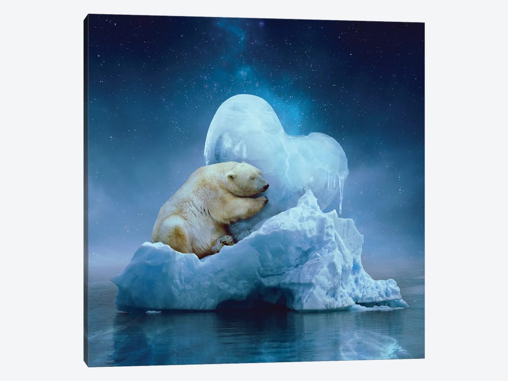 Polar Bear - Ice Heart by Soaring Anchor Designs 1-piece Canvas Artwork