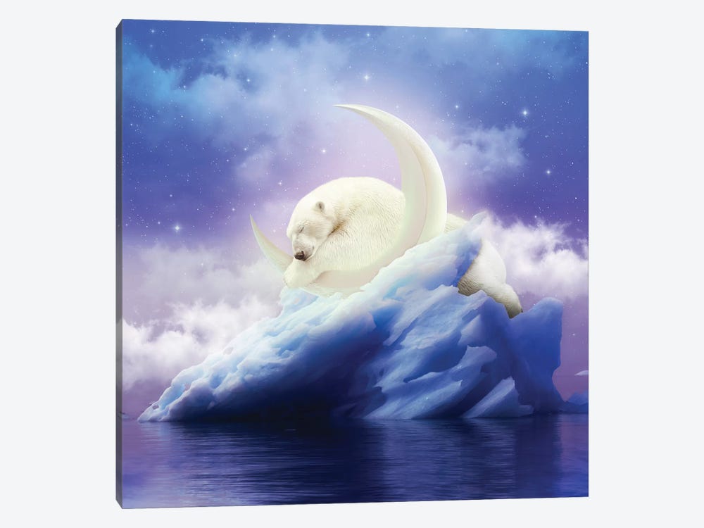 Polar Moon - Polar Bear by Soaring Anchor Designs 1-piece Canvas Artwork