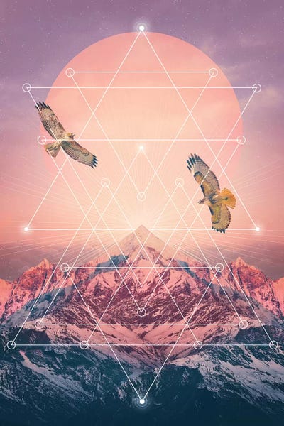 Imagination: Rise Up - Pink Geo Mountain by Soaring Anchor Designs