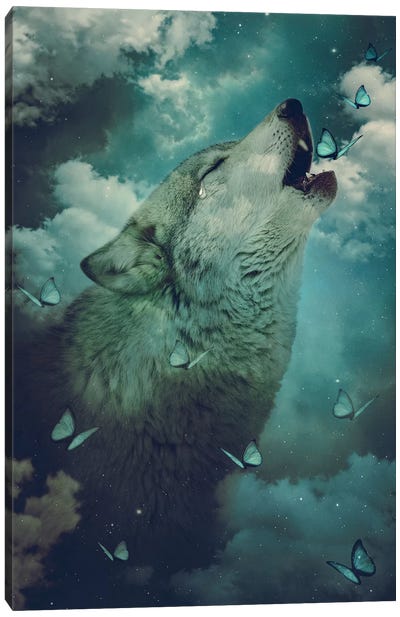 See You In My Dreams Canvas Art Print - Wolf Art