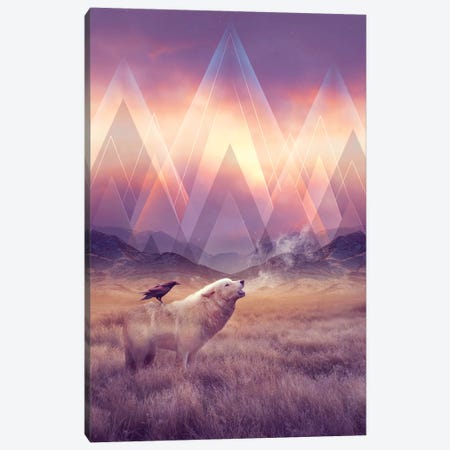 Solace - Wolf Canvas Print #SOA69} by Soaring Anchor Designs Canvas Art