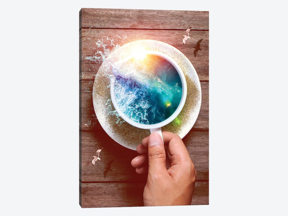 Spoondrift Wave - Cup by Soaring Anchor Designs 1-piece Art Print
