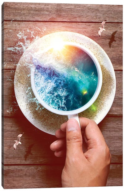Spoondrift Wave - Cup Canvas Art Print - Soaring Anchor Designs