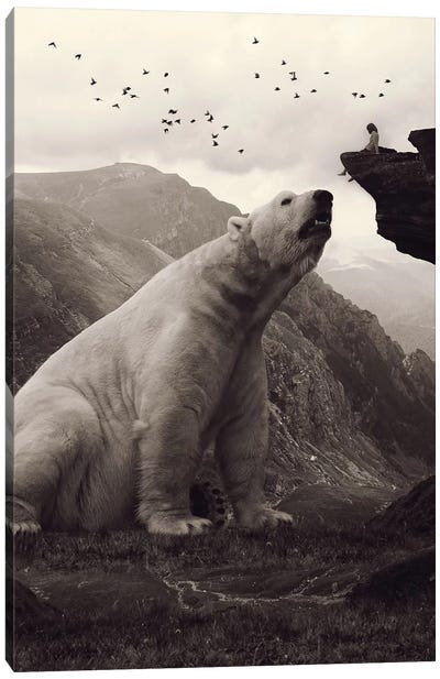 Tutelary - Polar Bear Canvas Art Print - Soaring Anchor Designs