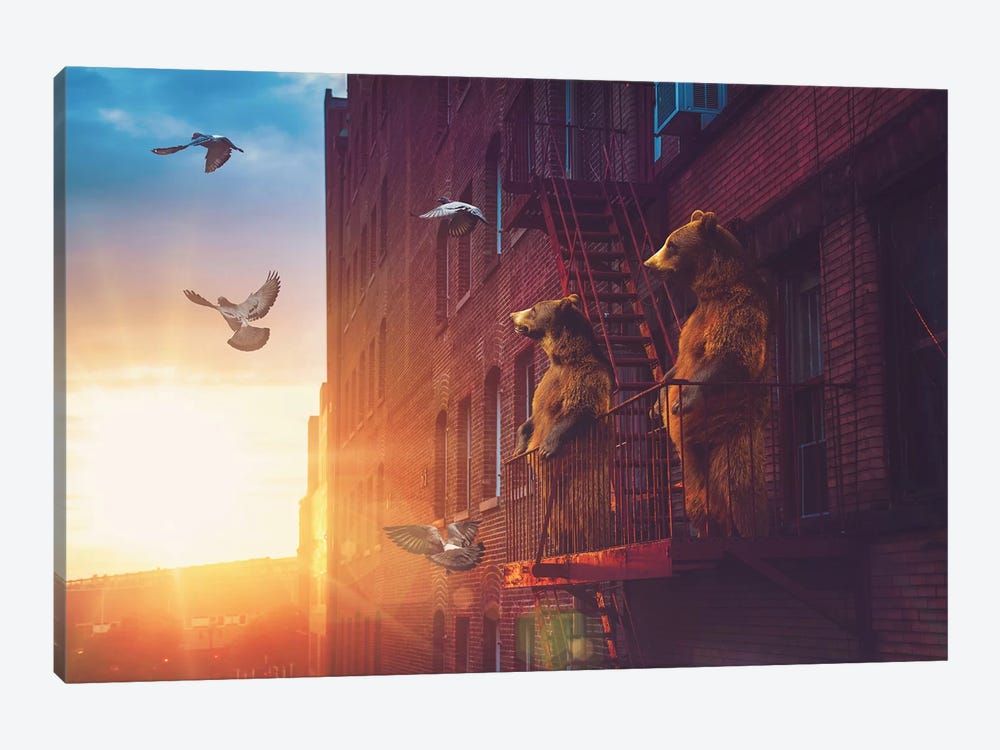 Bears Balcony NYC by Soaring Anchor Designs 1-piece Canvas Wall Art