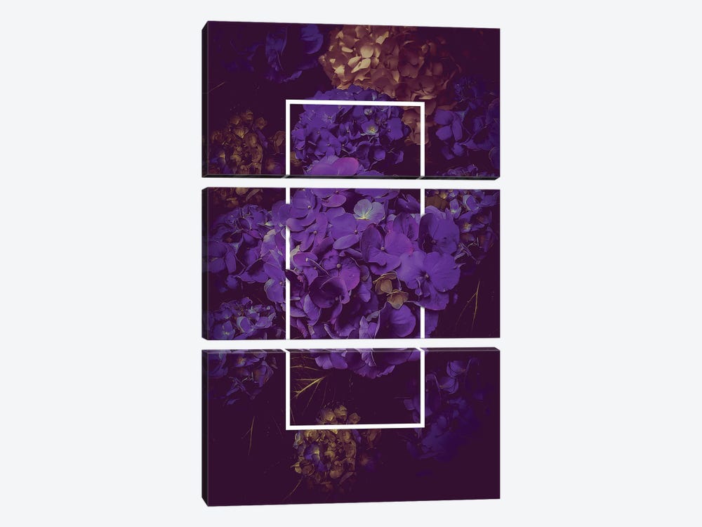Hydrangea Bloom Dark Purple by Soaring Anchor Designs 3-piece Art Print