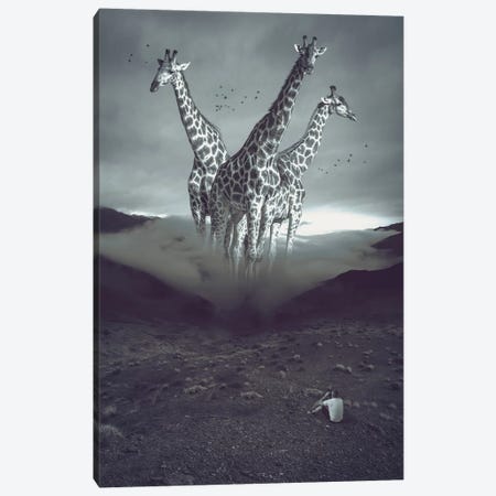Mystery Mountains Giraffes Canvas Print #SOA92} by Soaring Anchor Designs Canvas Print
