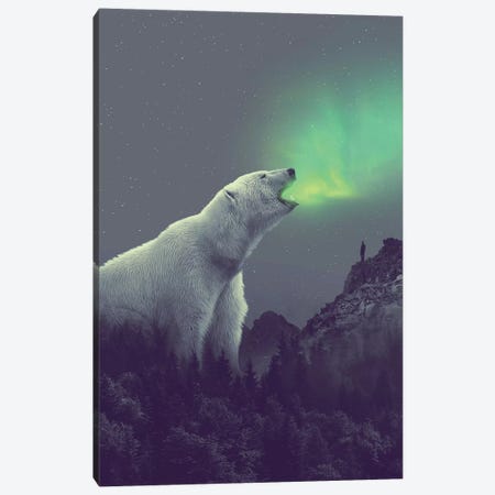 Polar Bear Forest Dipper Canvas Print #SOA96} by Soaring Anchor Designs Canvas Artwork