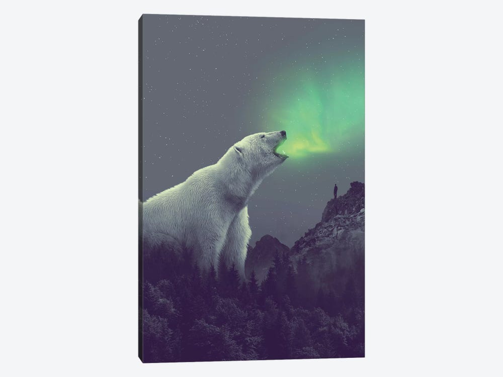 Polar Bear Forest Dipper by Soaring Anchor Designs 1-piece Canvas Print
