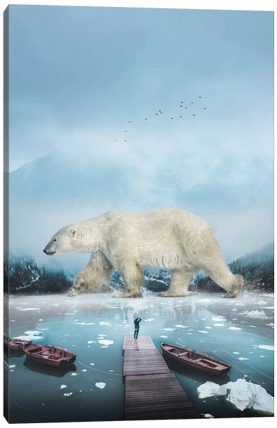 Polar Bear Navigator Canvas Art Print - Polar Bear Art