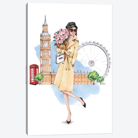 London Canvas Print #SOB12} by Style of Brush Canvas Artwork