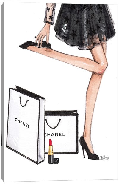 Chanel Bag Canvas Art Print - Style of Brush