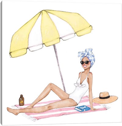 Sunbath Canvas Art Print - Women's Swimsuit & Bikini Art