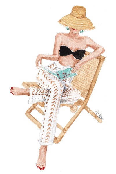 Summer Book by Style of Brush framed wall art