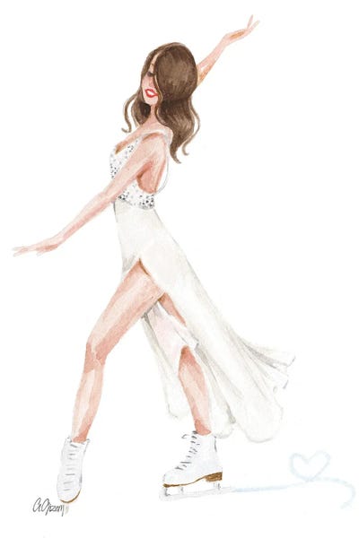 Ice Skater by Style of Brush framed canvas print