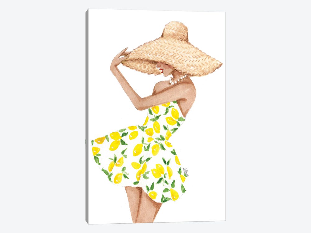 Lemon Dress by Style of Brush 1-piece Canvas Art Print