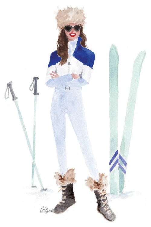 Ski Fashion by Style of Brush wall art