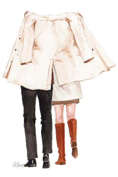 Lovely Couple by Style of Brush metal wall art