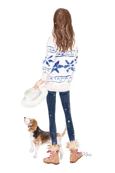 Beagles: Winter Day by Style of Brush