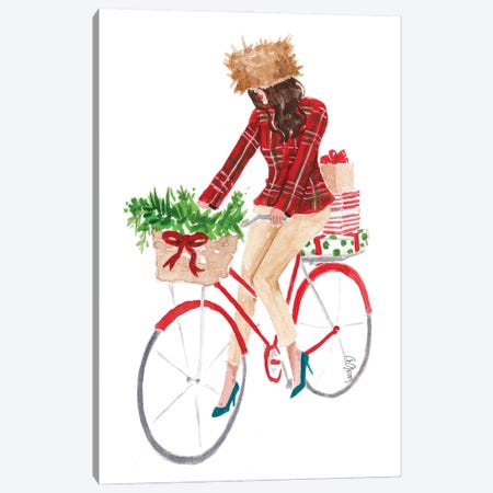 Holiday Bike Canvas Print #SOB30} by Style of Brush Canvas Artwork