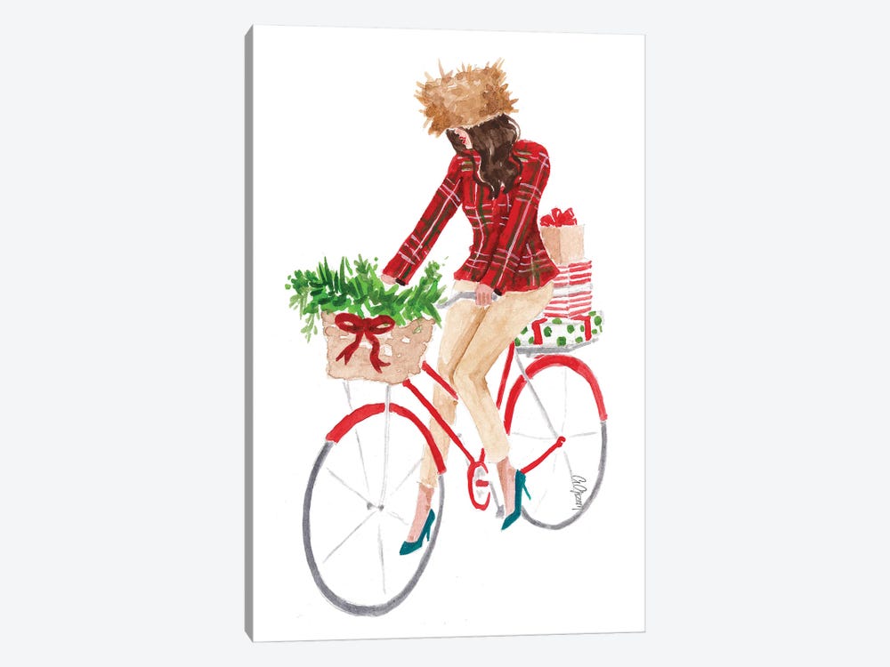 Holiday Bike by Style of Brush 1-piece Canvas Art Print