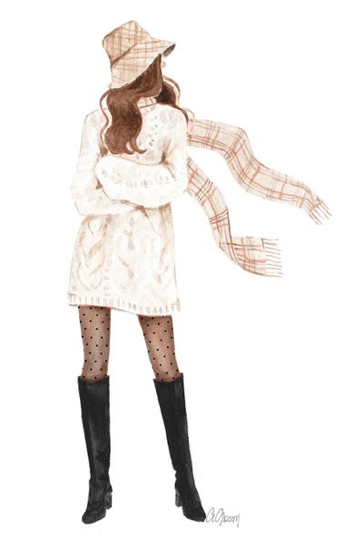 Sweater Dress by Style of Brush metal wall art