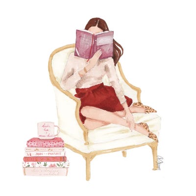 Reading by Style of Brush framed canvas print