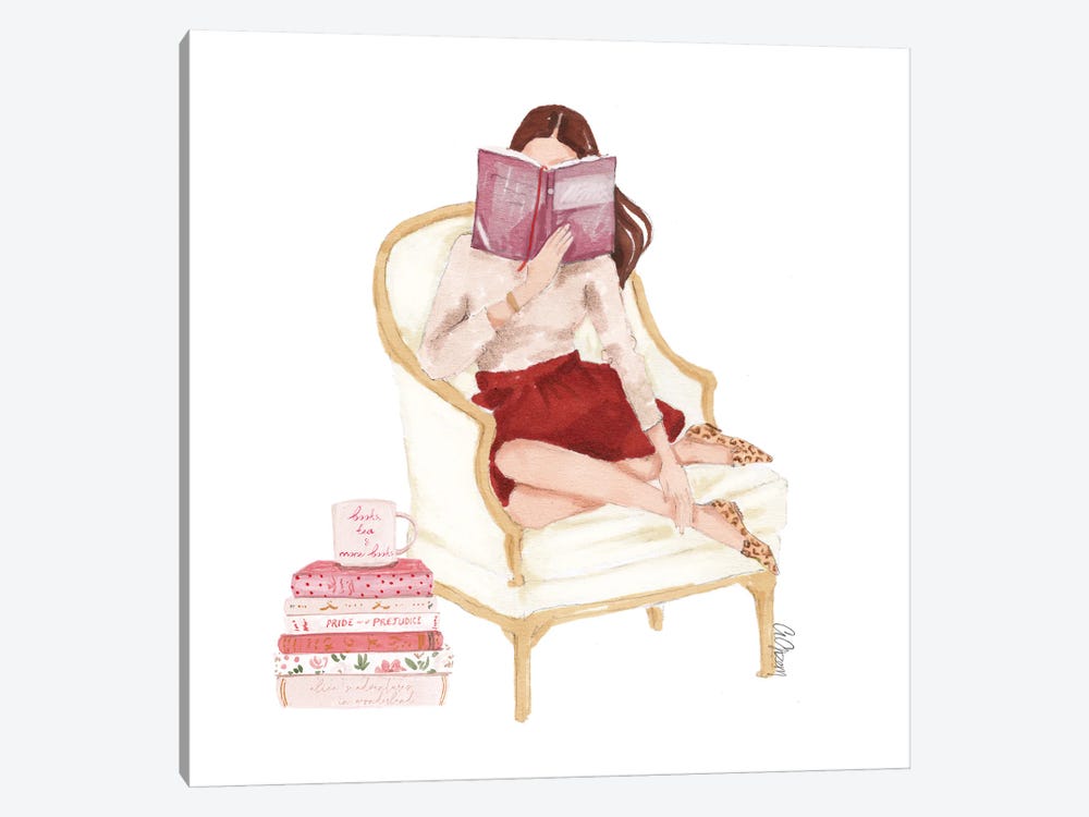 Reading by Style of Brush 1-piece Canvas Art Print