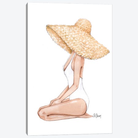Straw Hat Canvas Print #SOB47} by Style of Brush Canvas Art